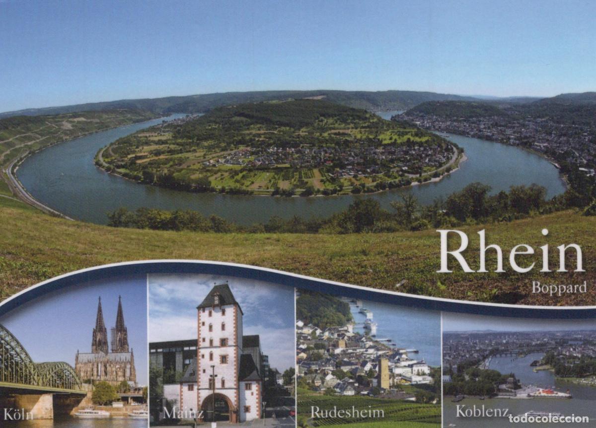 Postcards: Germany Boppard Rhein River Panorama With Cologne Mainz Rudesheim *YAY211