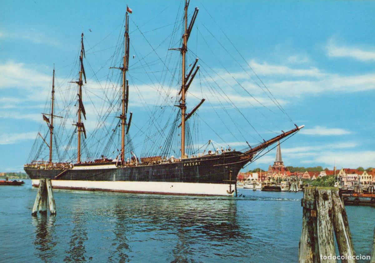 Postcards: Germany Travem&uuml;nde Passat Sailing Ship in Harbor A L Postkarten Unposted *YAY348