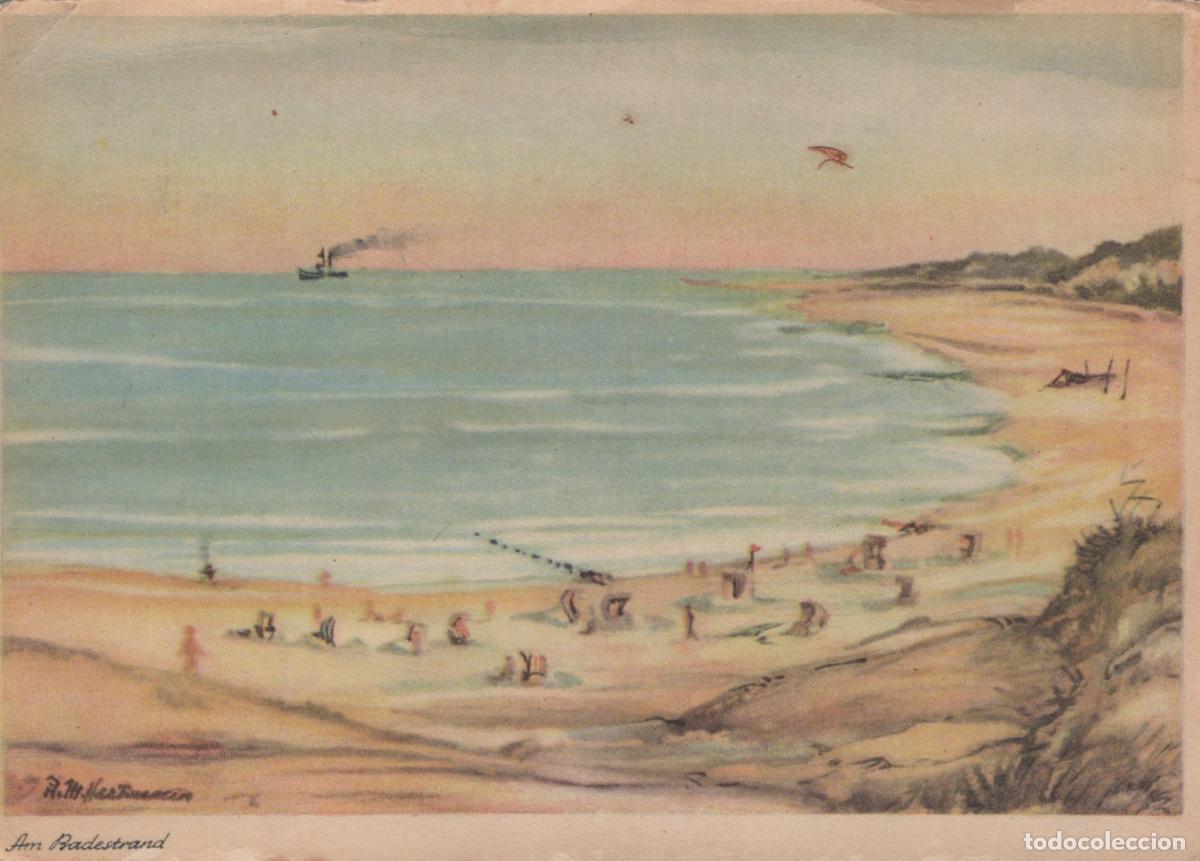 Postales: Beach Scene With Steamer Unposted *YAY567