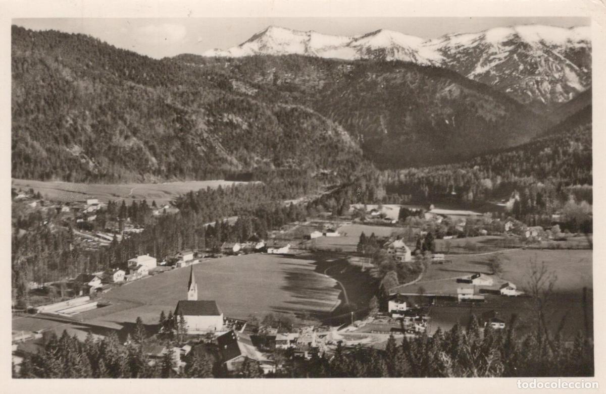 Postkarten: Germany Kreuth Panoramic View of With Church and Snow Capped Mountains *YAY707