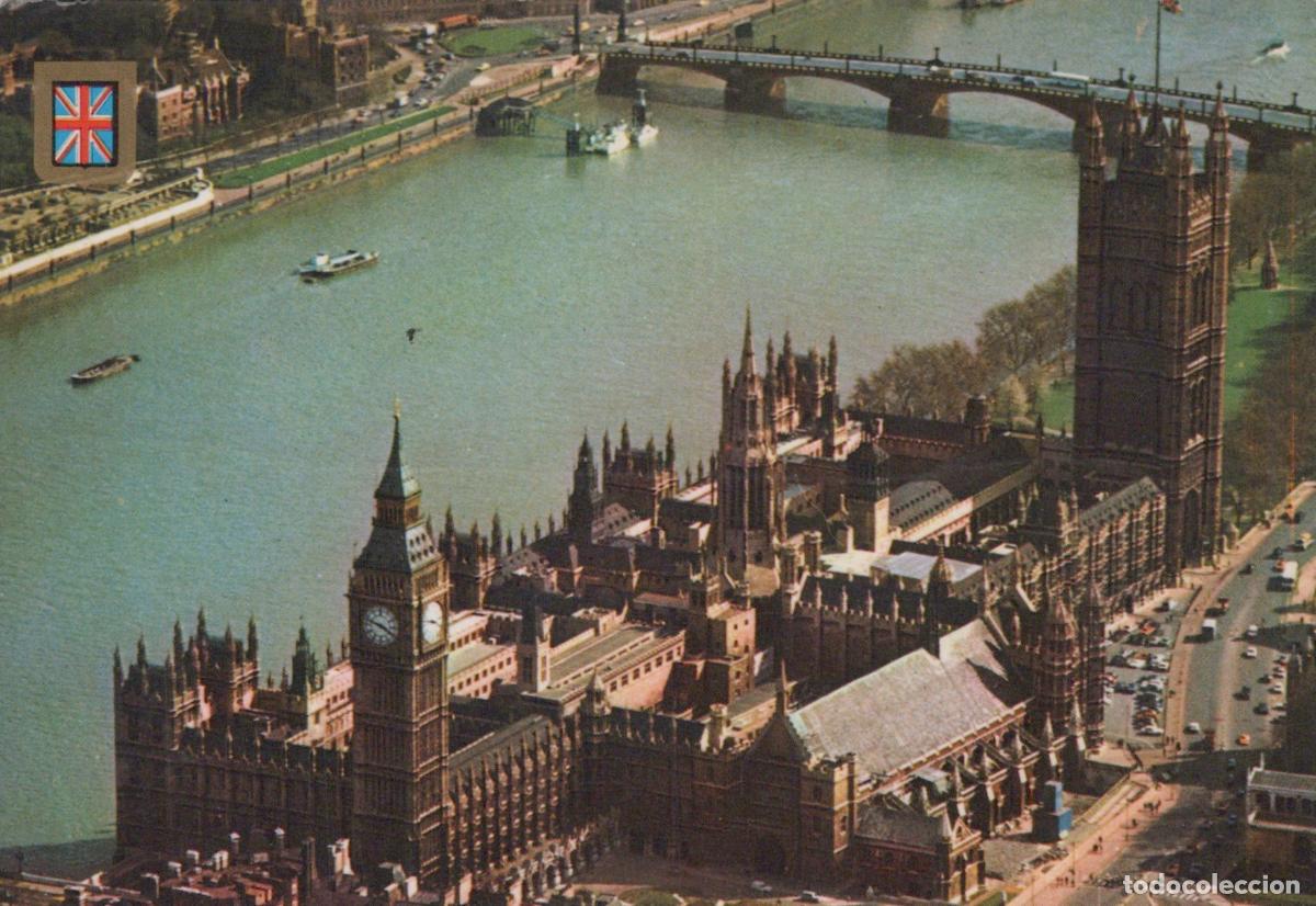 Postkarten: United Kingdom London Houses of Parliament and River Thames Aerial View *YAY516