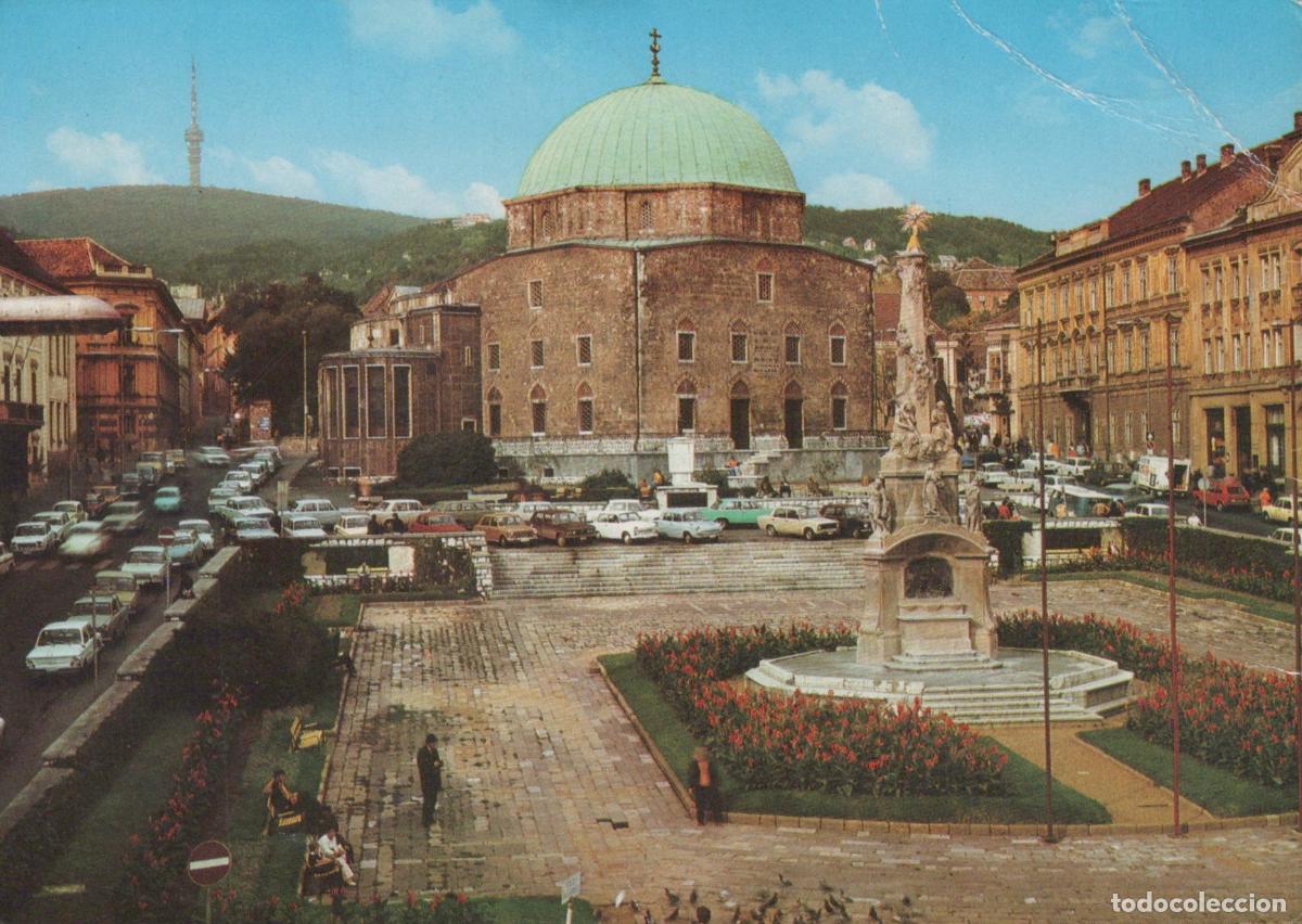 Postkarten: Hungary P&eacute;cs Sz&eacute;chenyi Square Mosque of Pasha Qasim and Holy Trinity *YAY571