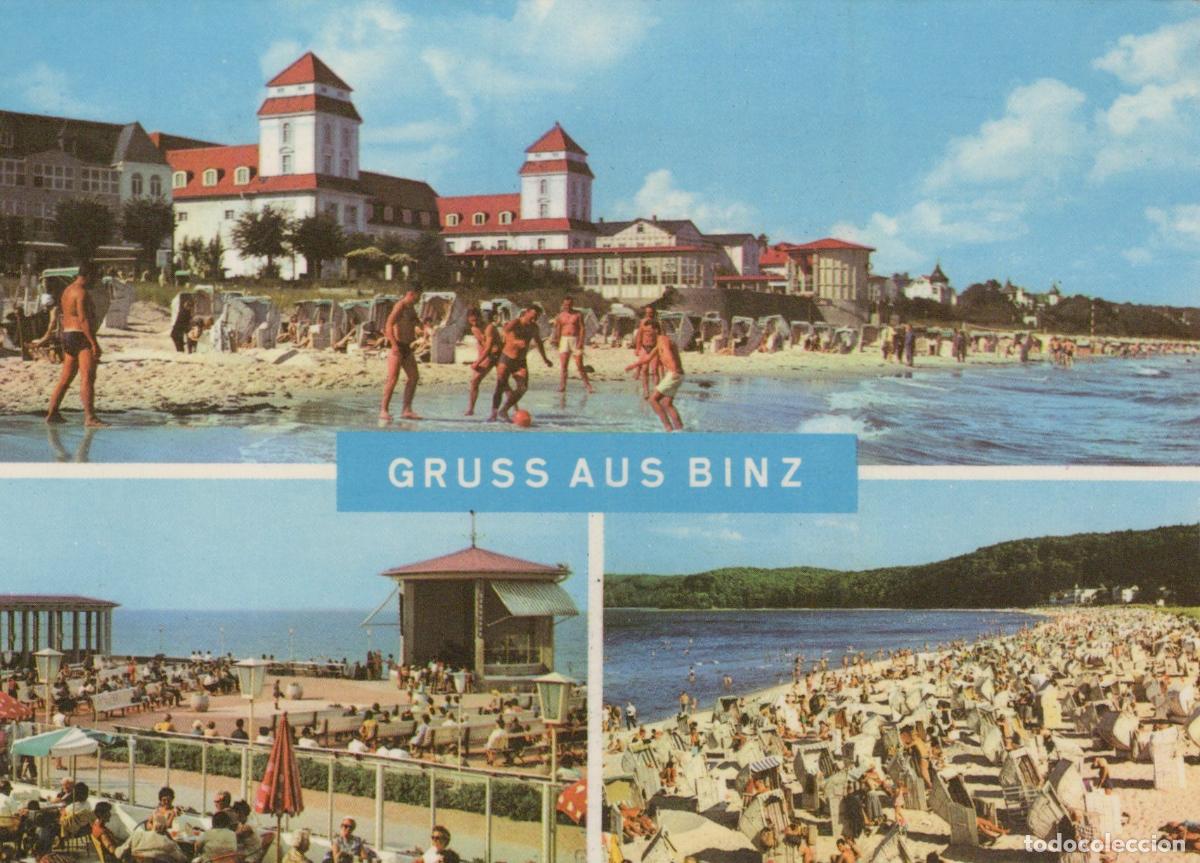 Postcards: Germany Binz Beach Resort With People Buildings and Beach Chairs *YAY234