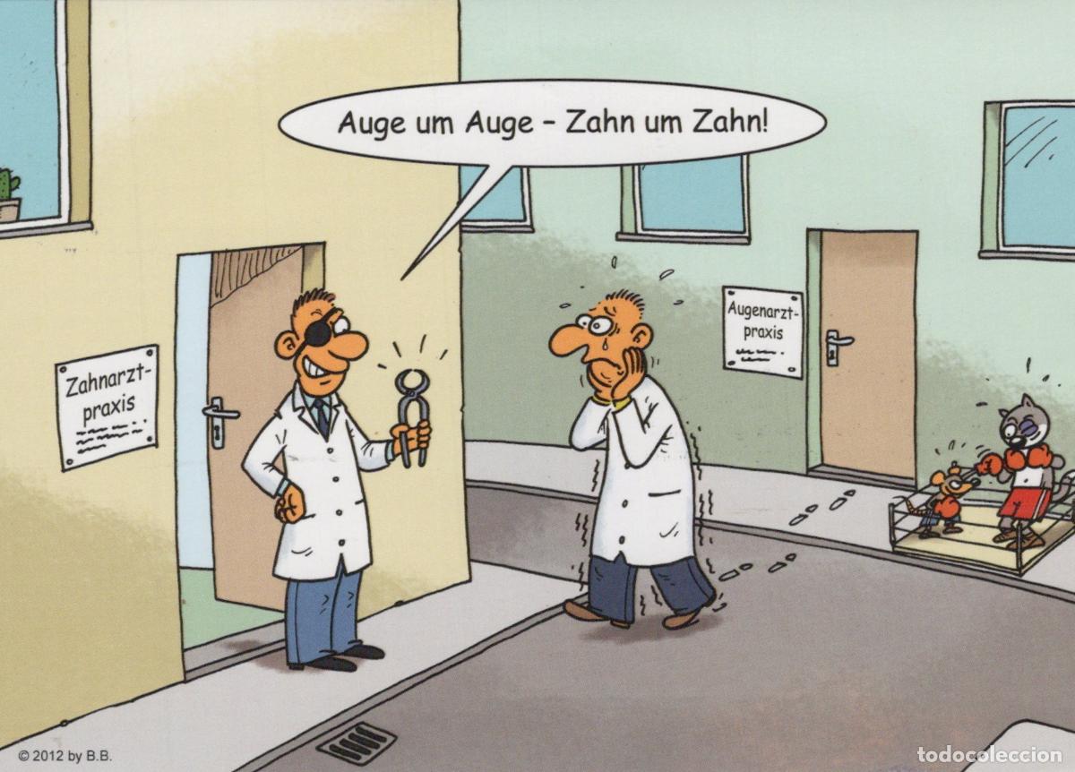 Postcards: Germany Zwickau Funny Cartoon Dentist Eye For an Eye Tooth For A Tooth *YAY389