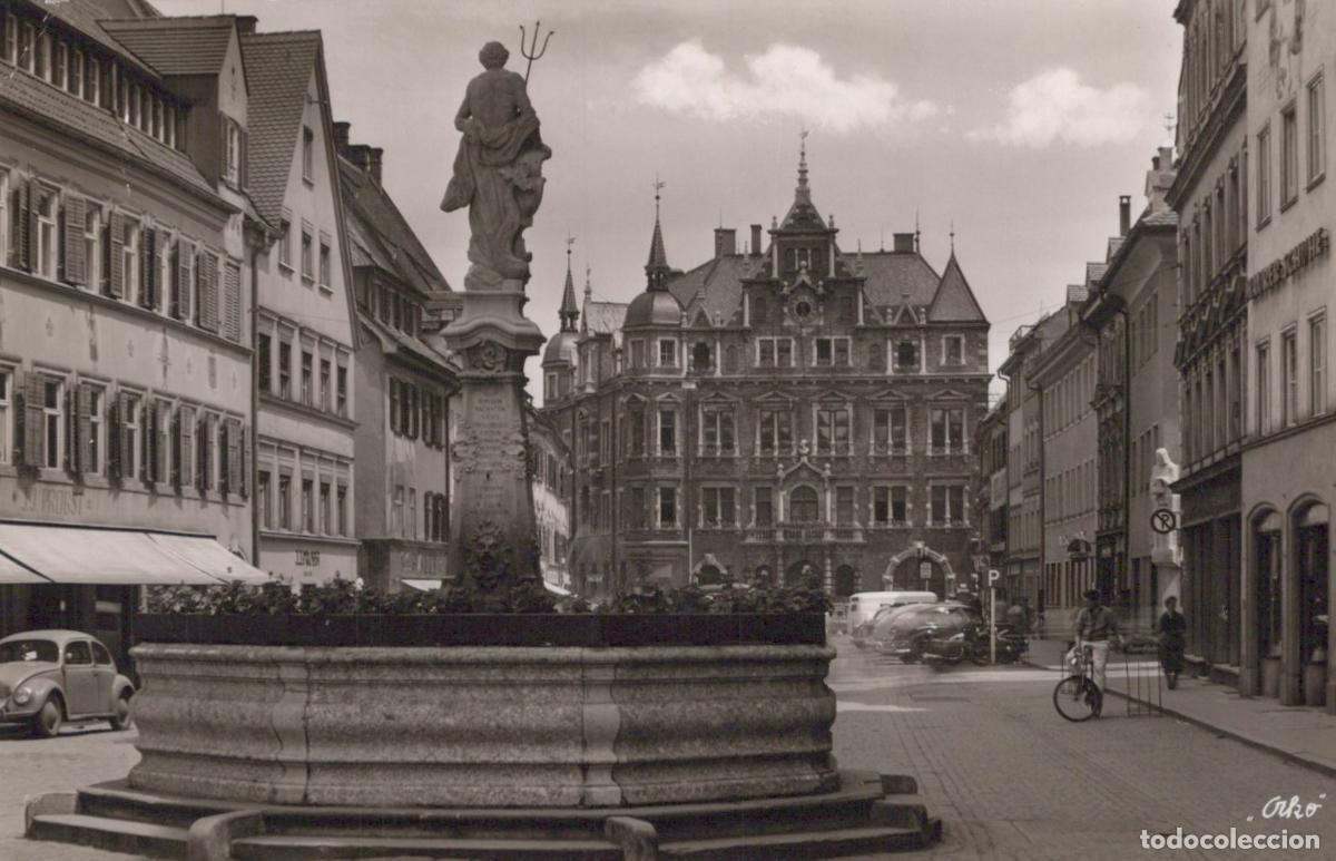 Postcards: Germany Kaufbeuren IM Allg&auml;u Blick zum Rathaus Neptune Fountain *YAY715
