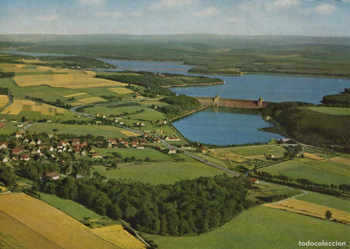 Postcards: Germany M&ouml;hnesee M&ouml;hnetalsperre Dam Aerial View of Lake Village Unposted *YAY583
