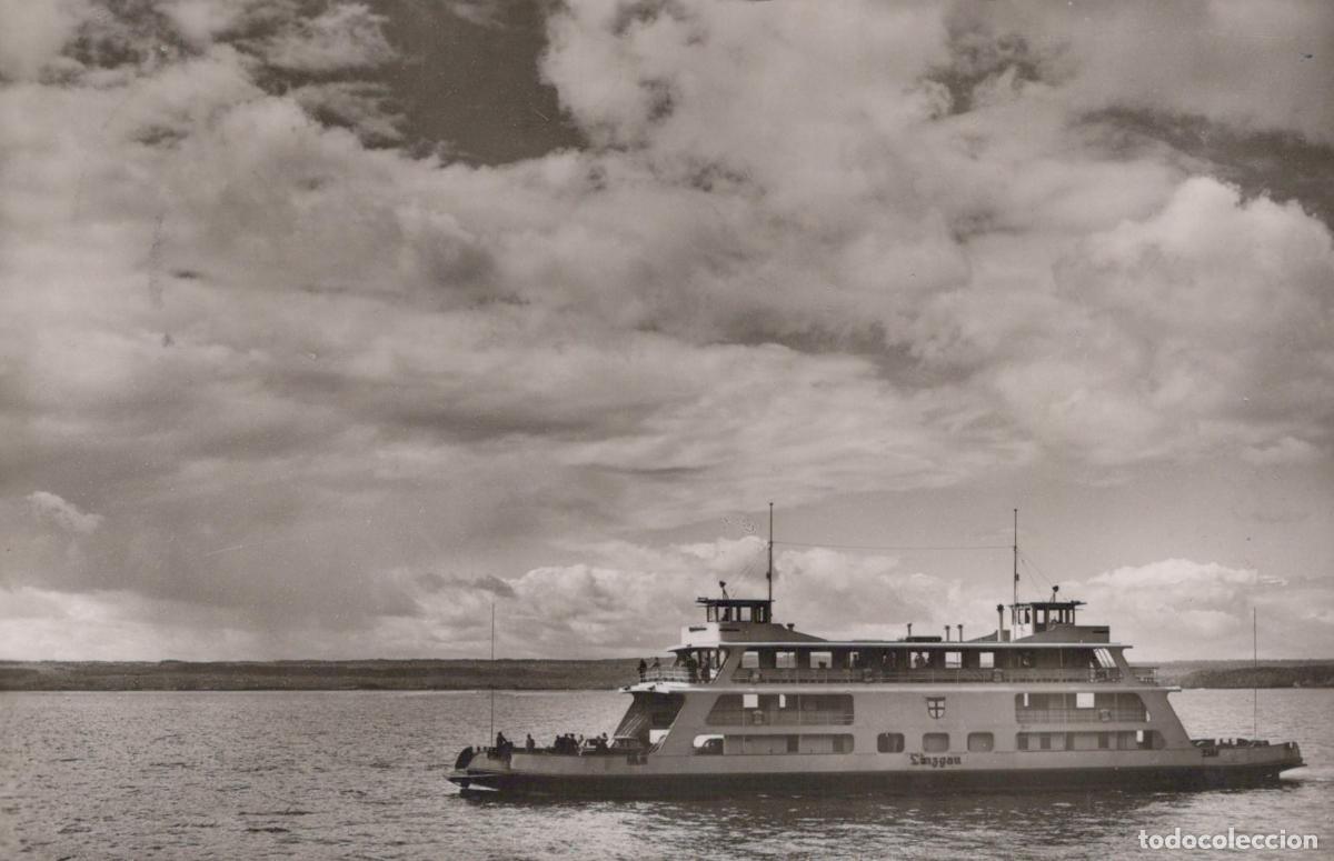 Postcards: Germany Meersburg Lake Constance Ferry MS On Water Cloudy Sky *YAY788