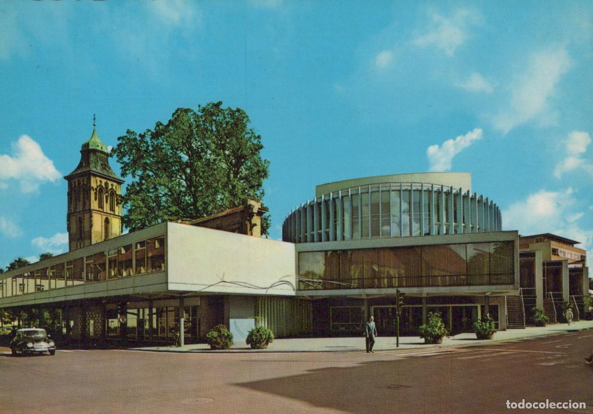 Postcards: Germany M&uuml;nster Westf Modern Architecture Theater and Historic Tower *YAY589