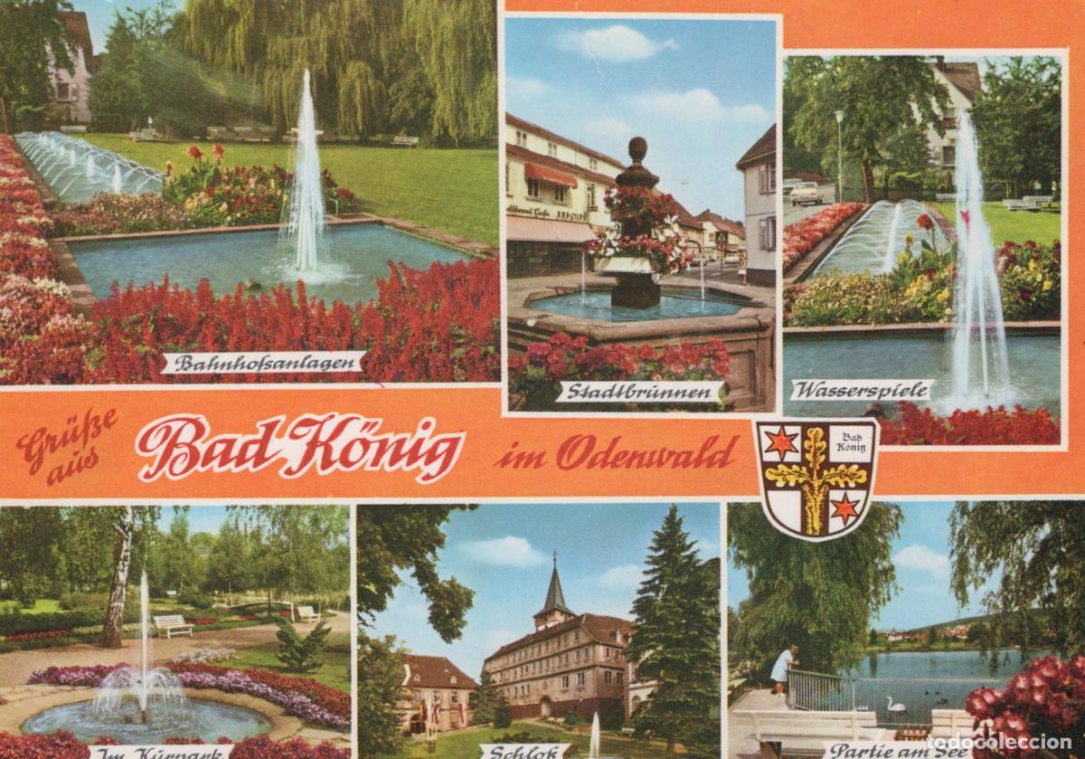 Postcards: Germany Bad K&ouml;nig IM Odenwald Multi View Fountains Castle Lake *YAY598