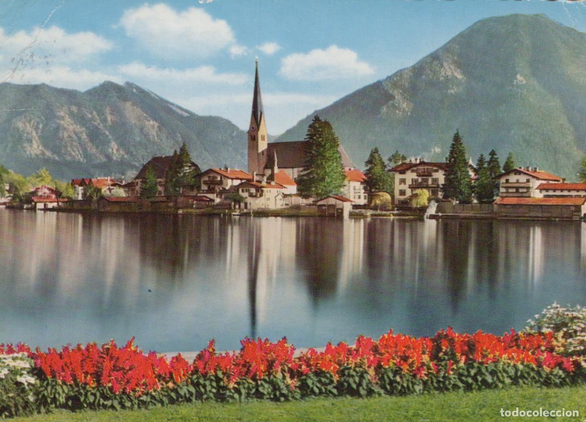 Postcards: Germany Tegernsee Lake With Church and Mountains 1950s *YAY405
