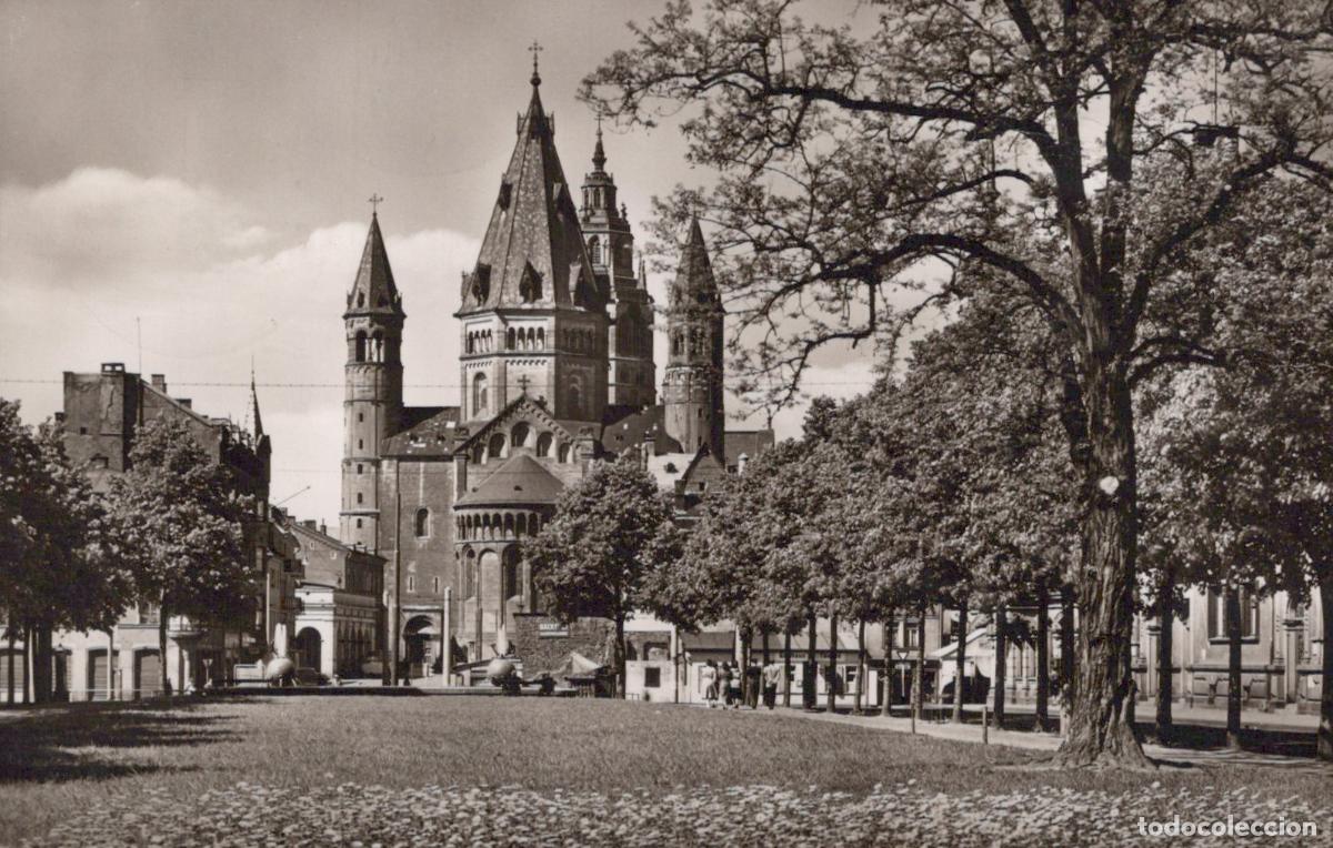 Cartes Postales: Germany Mainz Fischtorplatz With Dom Cathedral 1959 Vintage *YAY737
