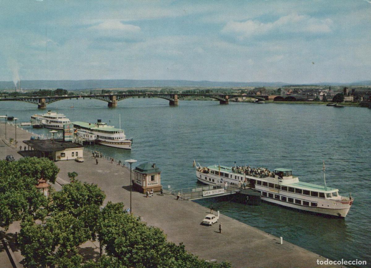 Postkarten: Germany Mainz Rhine River With View of the Taunus and Passenger Ships *YAY606