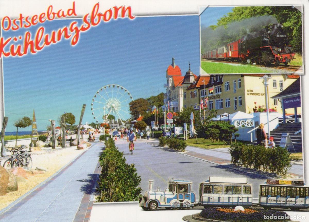Postkarten: Germany K&uuml;hlungsborn Promenade Ferris Wheel Steam Train Miniature *YAY417