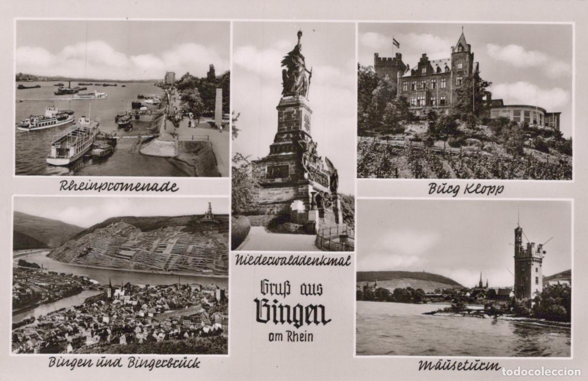 Postkarten: Germany Bingen am Rhein Multi View Niederwalddenkmal M&auml;useturm Burg *YAY812