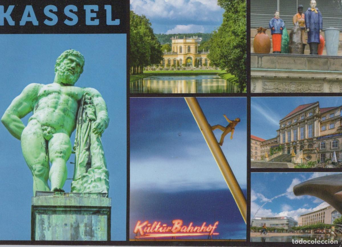 Postkarten: Germany Kassel Collage Hercules Statue Wilhelmsh&ouml;he Palace Kulturbahnhof *YAY419