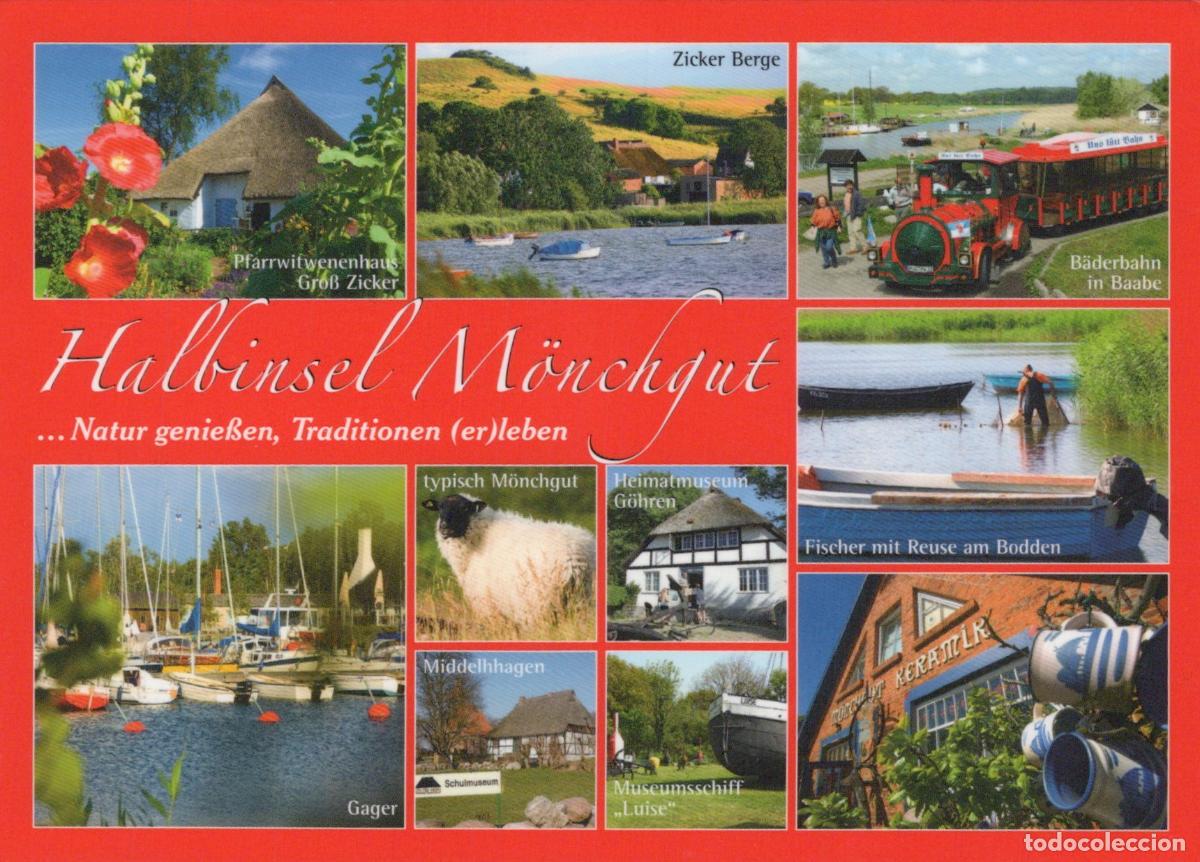 Postais: Germany M&ouml;nchgut Halbinsel A Collage of Scenes Including Thatched Roof *YAY427