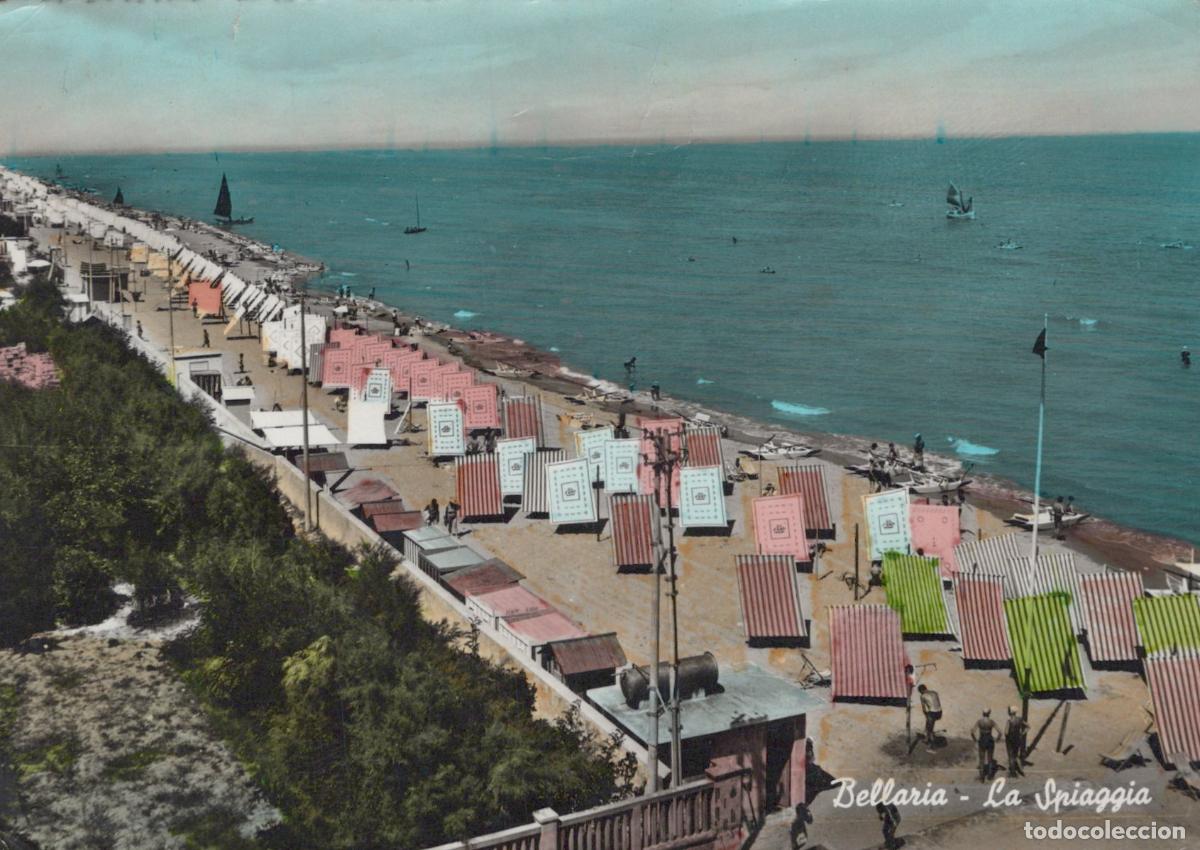 Cartes Postales: Italy Bellaria Igea Marina Bellaria la Spiaggia Beach With Colorful *YAY562