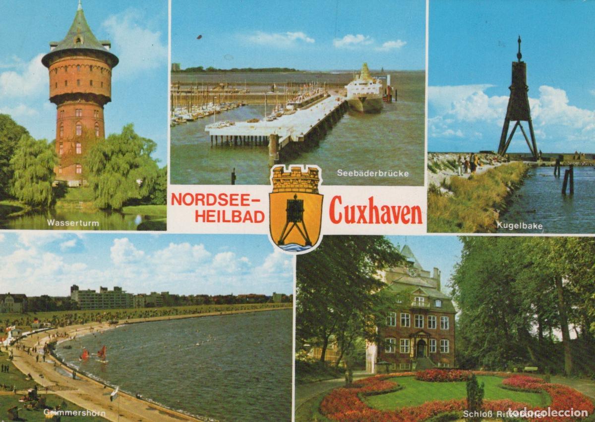 Cartes Postales: Germany Cuxhaven Multi View Watertower Seaport Kugelbake Beach Castle *YAY644