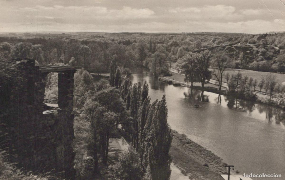 Postcards: Germany Halle Saale River Landscape With Trees and Distant Hills *YAY898