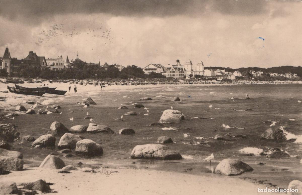 Postcards: Germany Binz R&uuml;gen Baltic Sea Resort Beach View With Kurhaus and Boats *YAY952