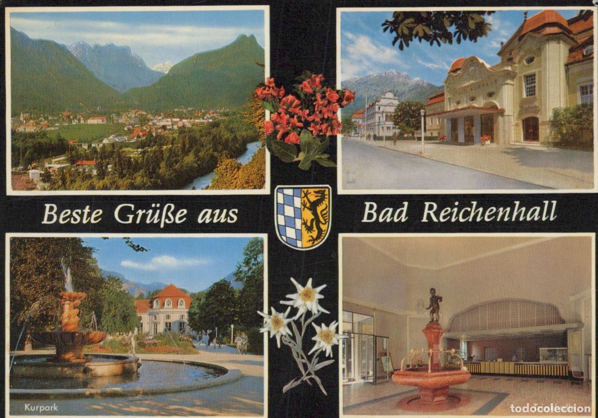 Postcards: Germany Bad Reichenhall Multi View Kurpark Trinkhalle Town Mountains *YAY617