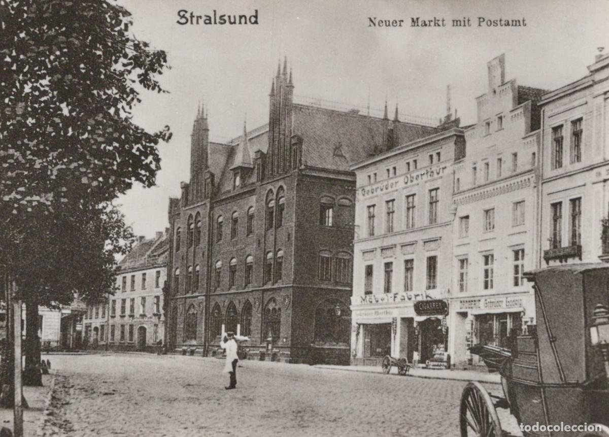Cartes Postales: Germany Stralsund Neuer Markt With Post Office Early Real Photo Unposted *YAY998
