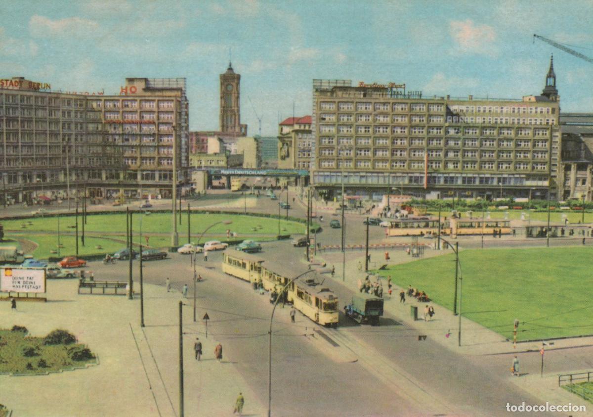 Cartes Postales: Germany Berlin Alexanderplatz Square East Trams 1950s Cityscape *YAY627