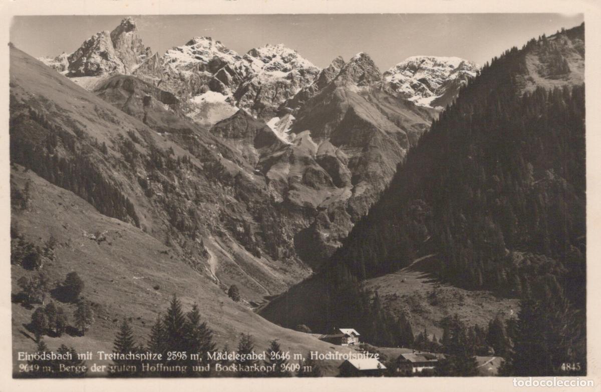 Cartoline: Germany Ein&ouml;dsbach With Trettachspitze M&auml;delegabel Real Photo Unposted *YAY738