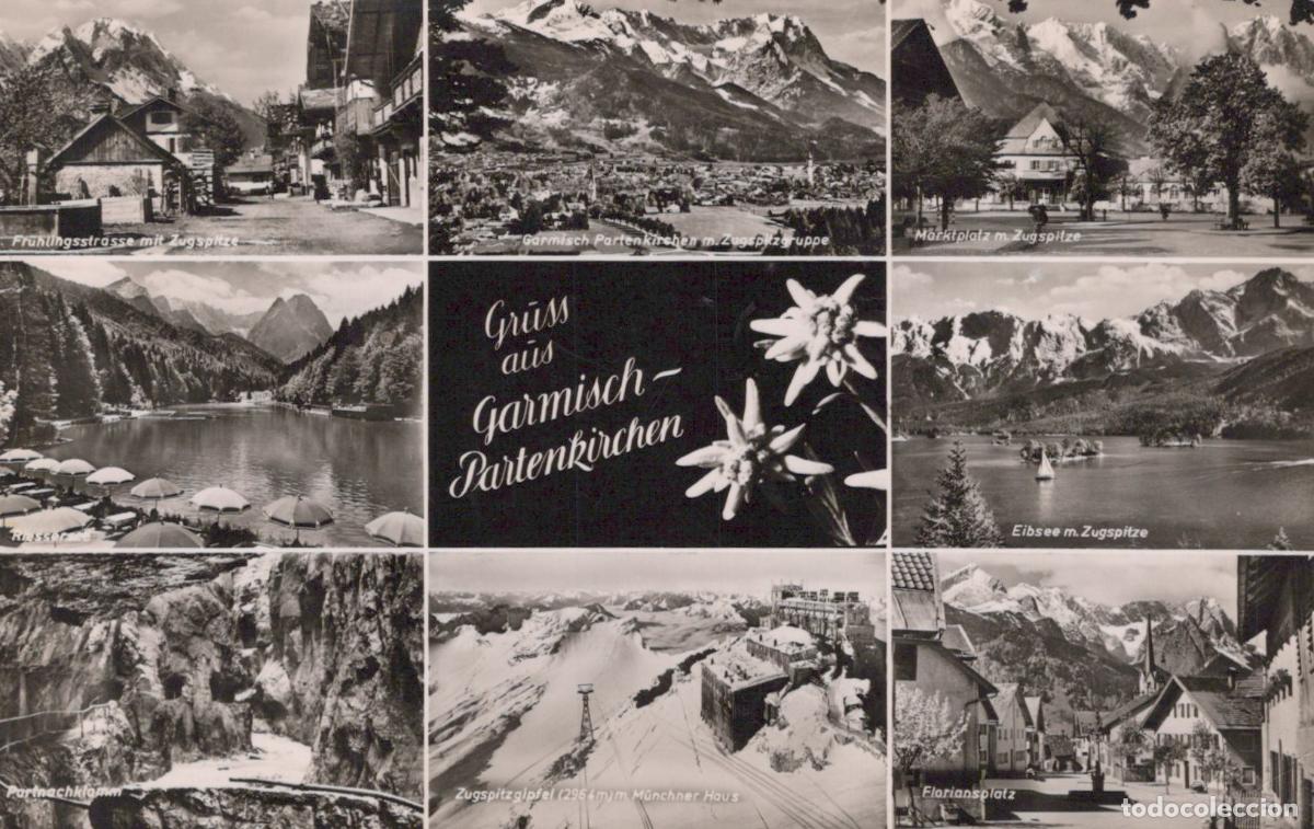 Cartoline: Germany Garmisch Partenkirchen Multi View Zugspitze Eibsee Partnachklamm *YAY742
