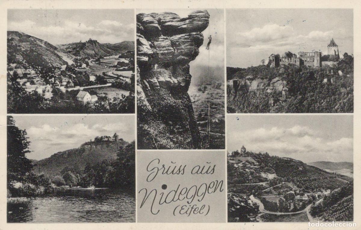 Cartoline: Germany Nideggen Gruss aus Eifel Multi View With Castle River and Rock *YAY746
