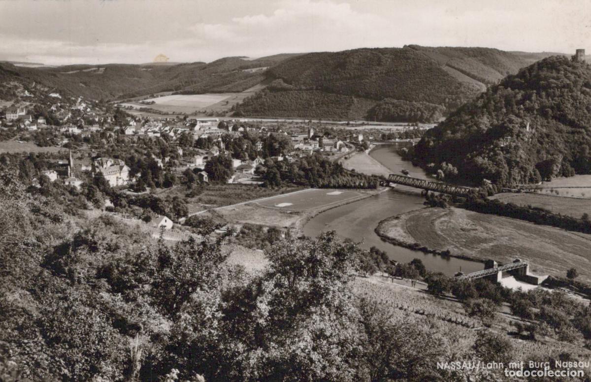 Cartoline: Germany Nassau Lahn With Burg River Landscape Aerial View *YAY748