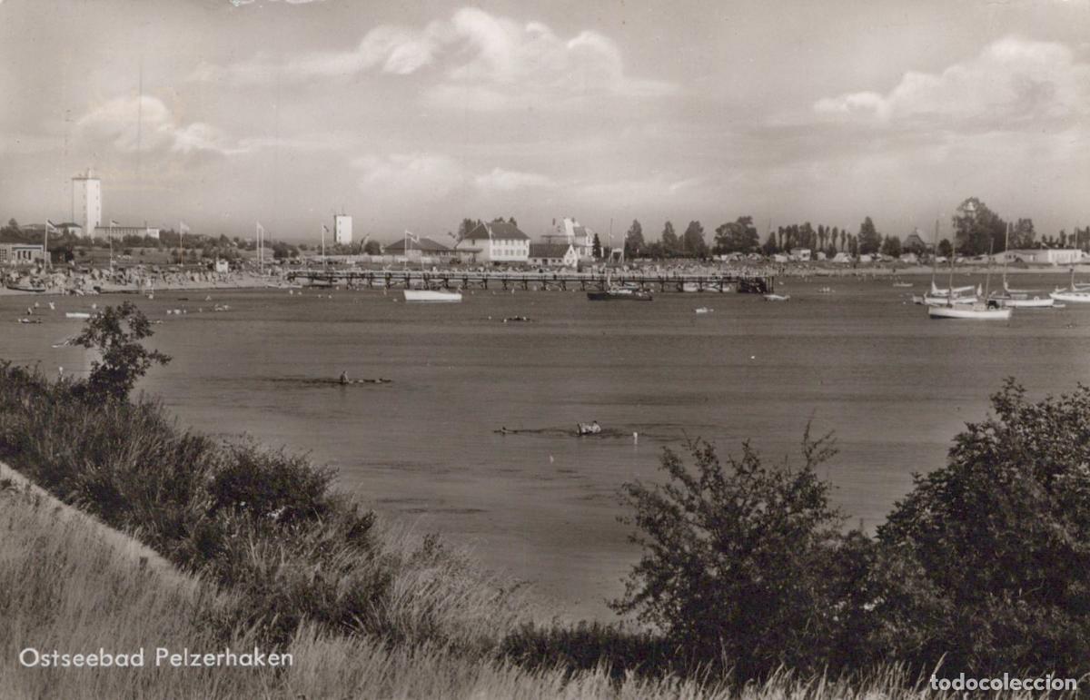 Cartoline: Germany Pelzerhaken Baltic Sea Resort Pier Boats Beach Vintage *YAY851
