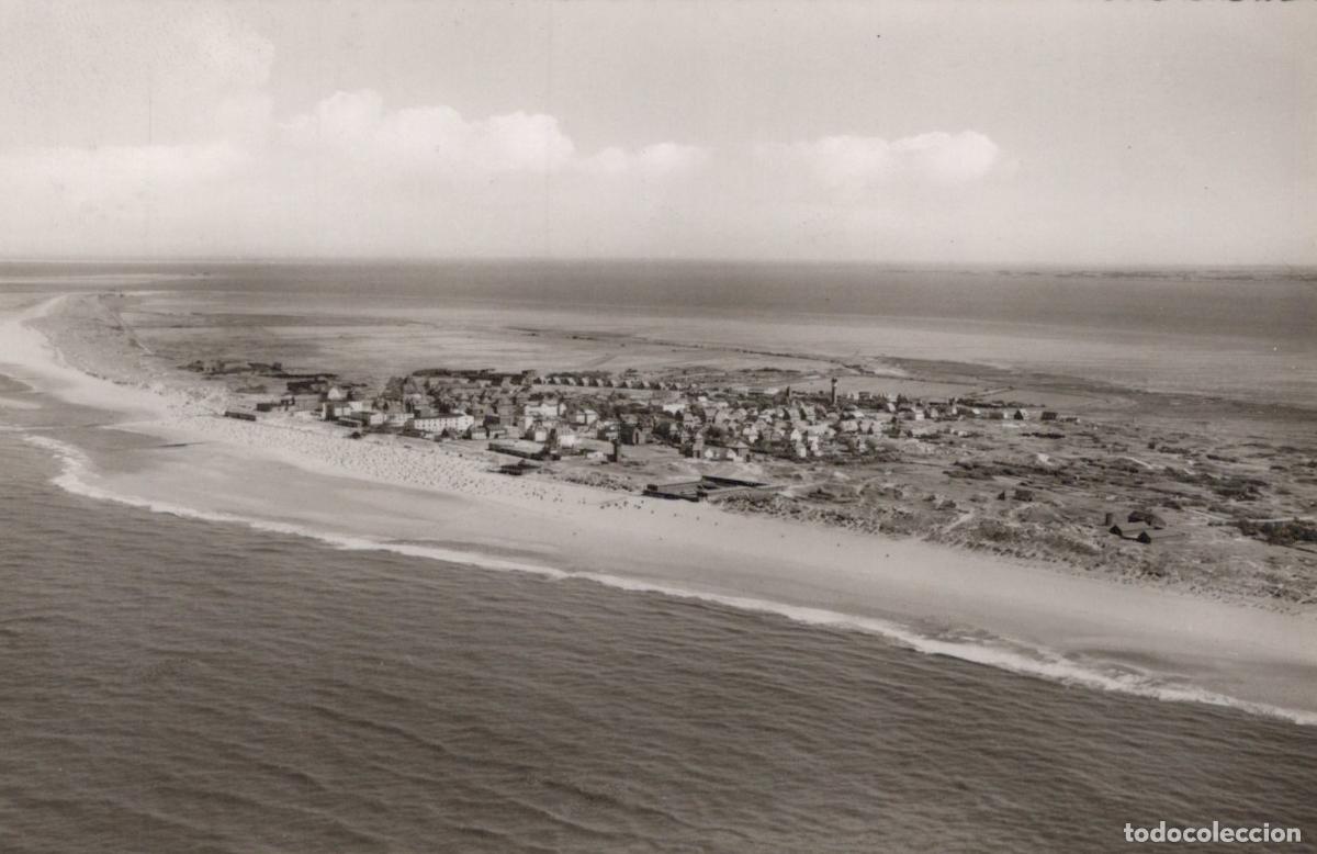 Cartoline: Germany Wangerooge Nordseeheilbad Aerial View of Island Town and Beach *YAY924