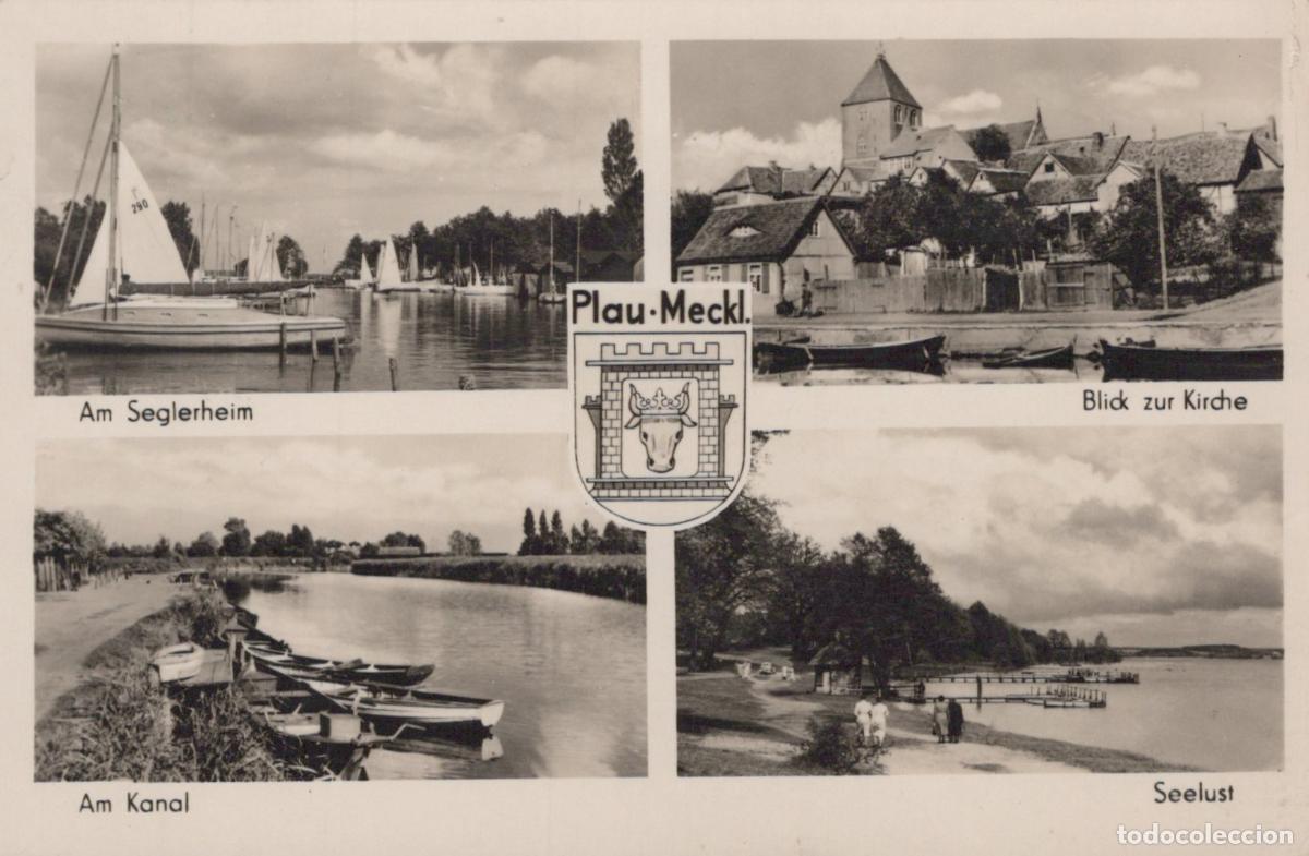 Postais: Germany Plaue Am Seglerheim Blick Zur Kirche am Kanal Seelust *YAY928