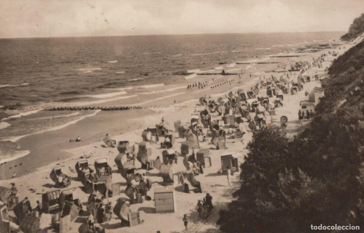 Postais: Germany Koserow Beach Scene With Many Wicker Beach Chairs 1950s *YAY859