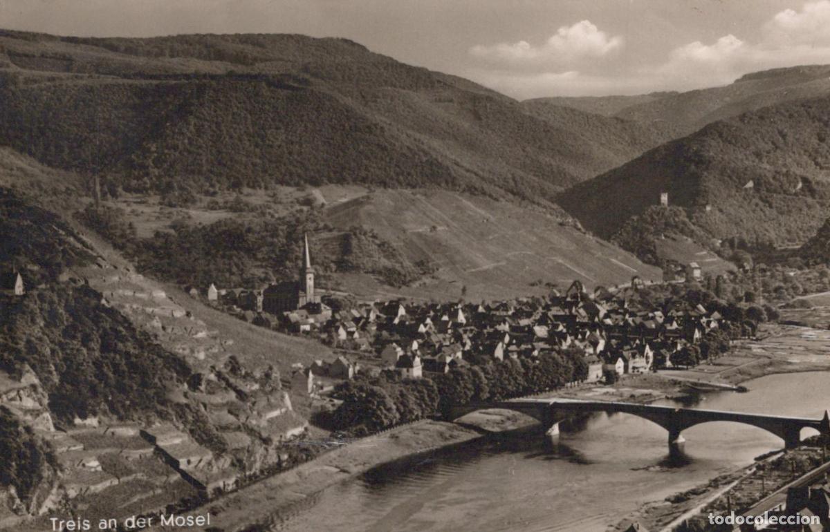 Postales: Germany Tries Karden Mosel River Valley Village Bridge Hills 1950s *YAY935