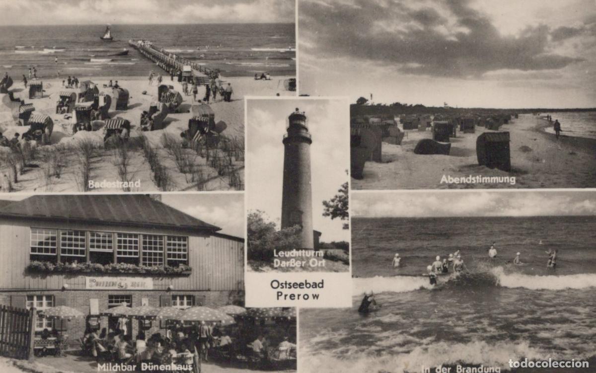 Postales: Germany Prerow Ostseebad Lighthouse Beach Scenes Milk Bar *YAY953
