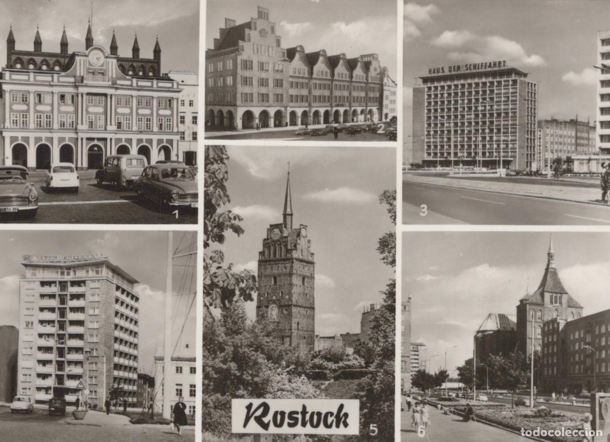 Postales: Germany Rostock Multi View Rathaus Hauptpostamt Haus Real Photo Unposted *YAY987