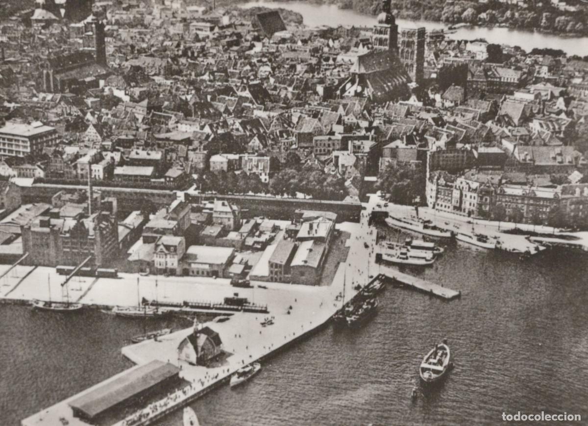 Postales: Germany Stralsund Aerial View of City Harbor and St Real Photo Unposted *YAY993