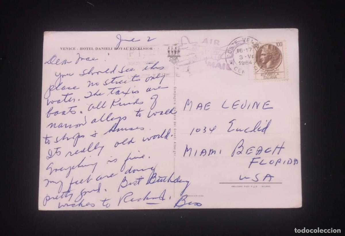 Postales: TS) 1964 ITALY, POSTCARD, AIRMAIL, COVER SENT FROM VENICE TO MIAMI,WITH THE SYRACUSAN CURRENCY STAMP