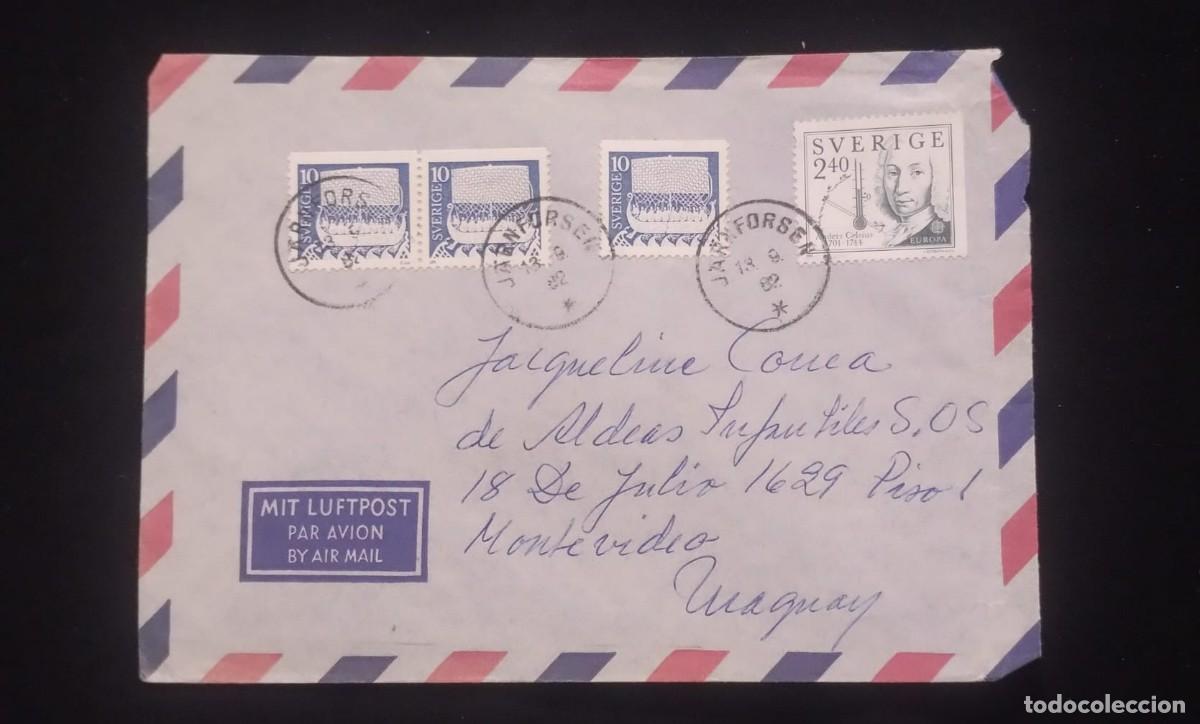 Postales: TS) 1982 SWEDEN, AIRMAIL,WITH THE ASTRONOMER AND PHYSICIST ANDERS CELSIUS AND THE 9TH CENTURY STONE