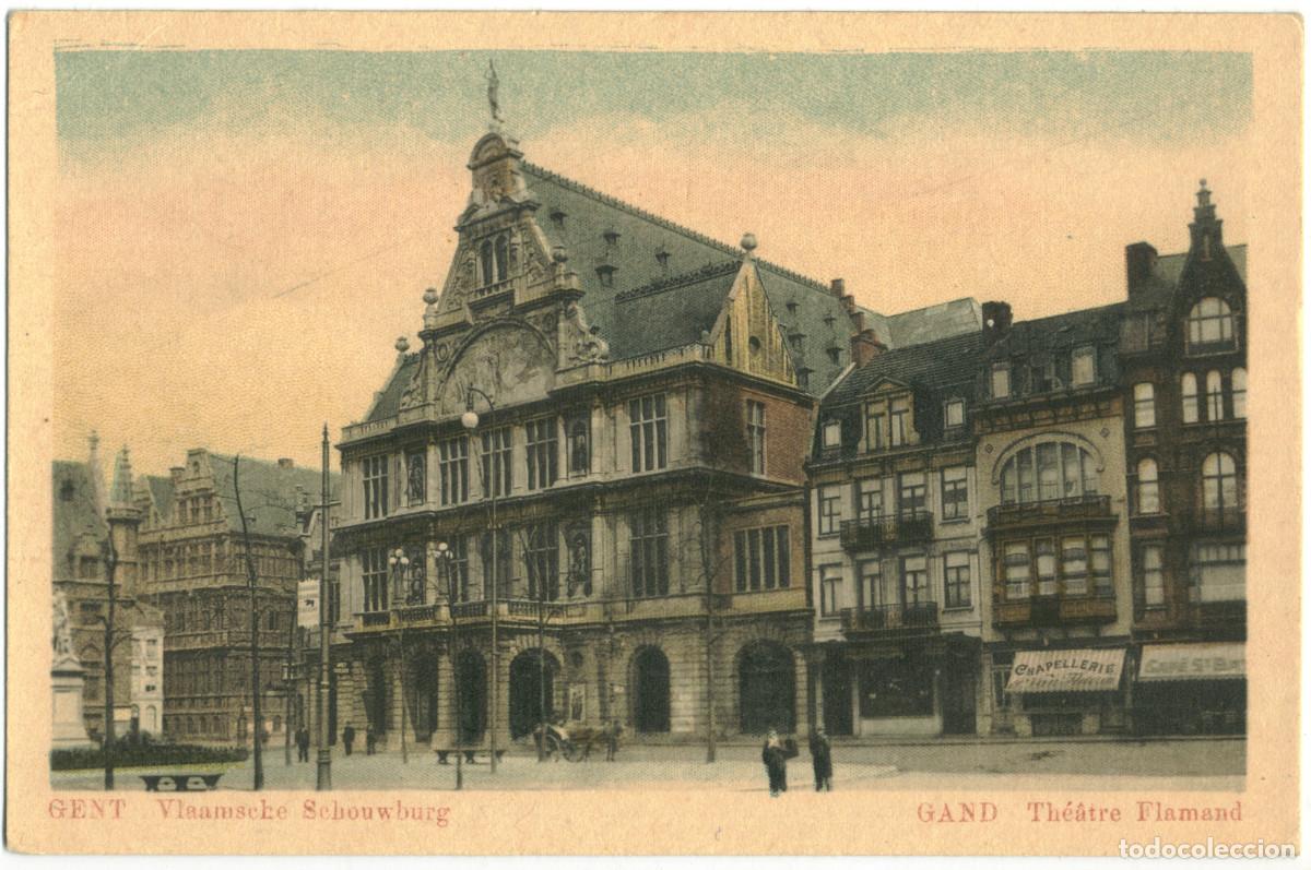 Postales: GENT (Gand)_Vlaamsche Schouwburg (Th&eacute;&Agrave;tre Flamand)_Van Rysselberghe & Rombaut / Teatros de B&eacute;lgica