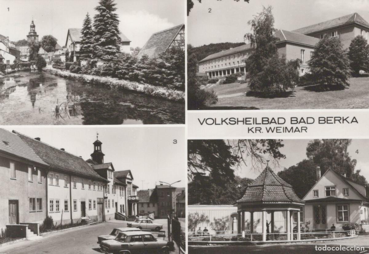 Cartoline: Germany Bad Berka Kr Weimar Multi View Town River Buildings Cars *YAZ089