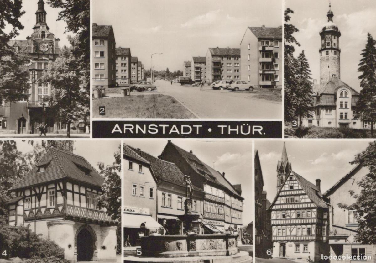 Cartoline: Germany Arnstadt Multi View of City Buildings and Fountain *YAZ091