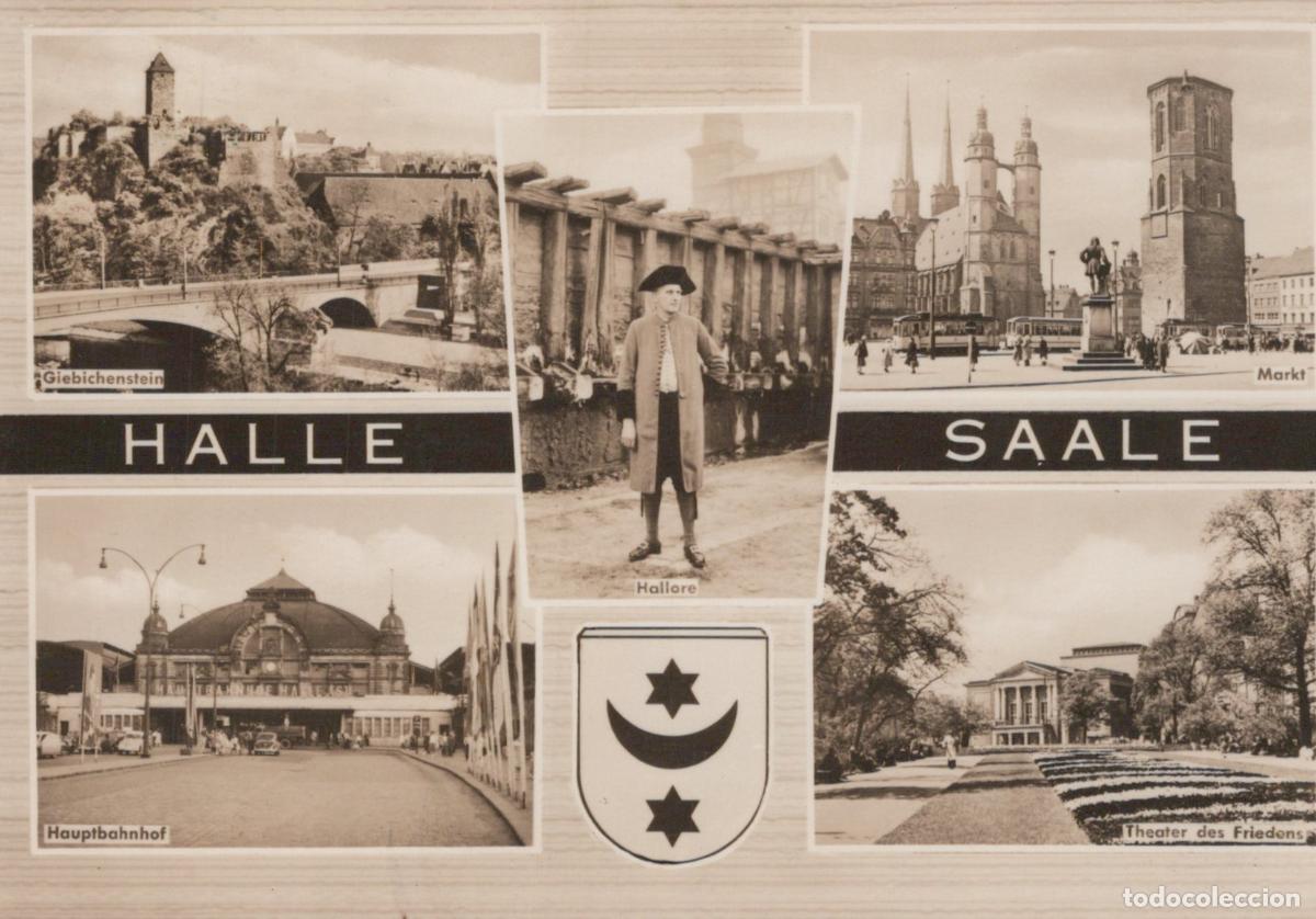 Cartoline: Germany Halle Saale Multi View Giebichenstein Markt Hauptbahnhof Hallore *YAZ093