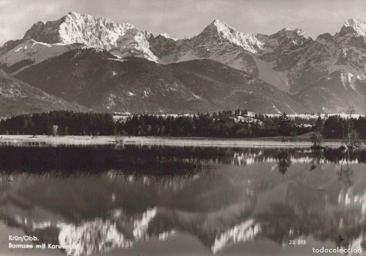 Cartoline: Germany Kr&uuml;n Obb Barmsee mit Karwendel Mountains *YAZ095