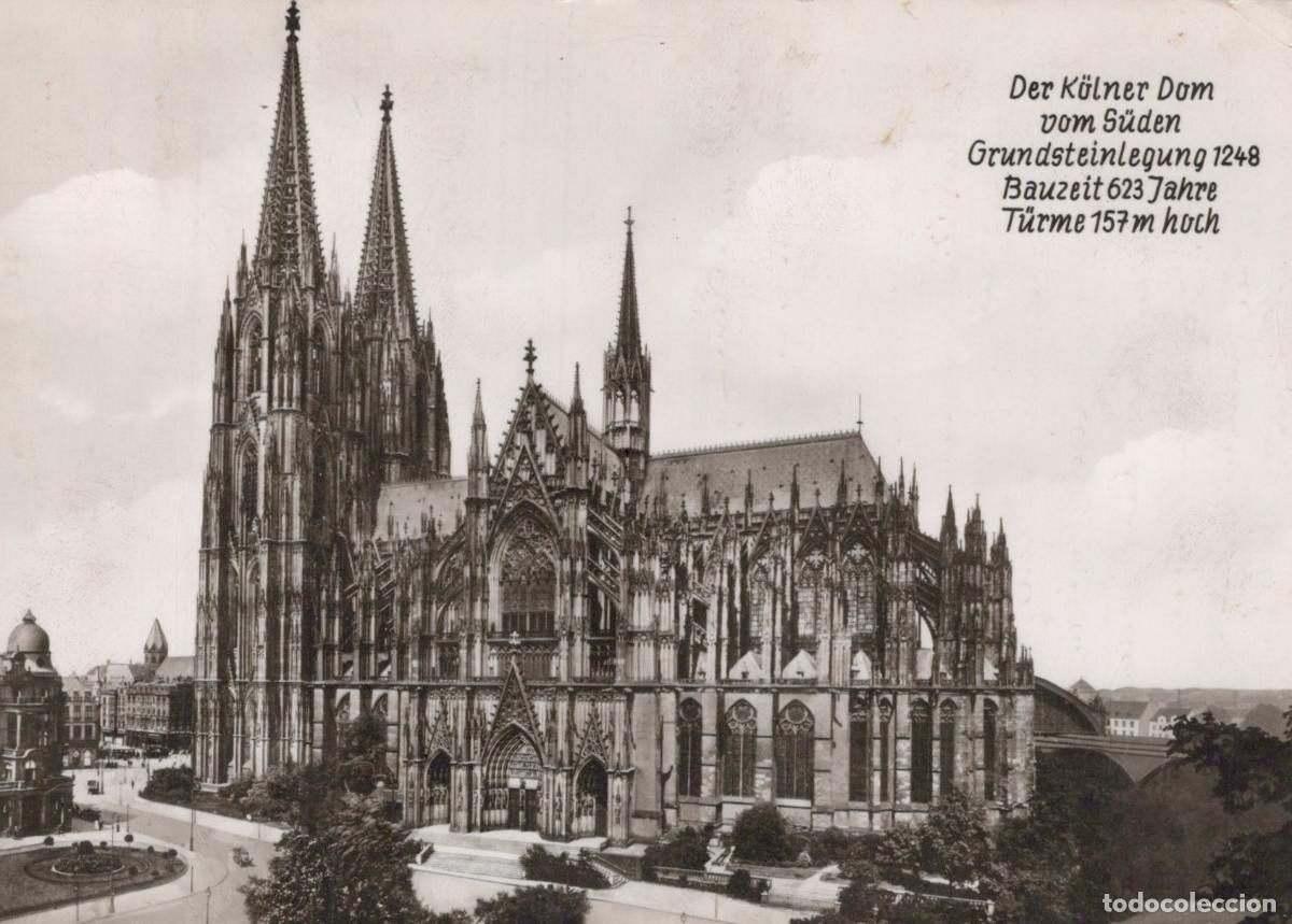 Cartoline: Germany Aachen Cologne Cathedral South Side Gothic Architecture 1950s *YAZ096