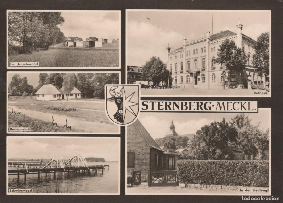Cartoline: Germany Sternberg Meckl Multi View Rathaus Schwimmbad Badeanstalt *YAZ022