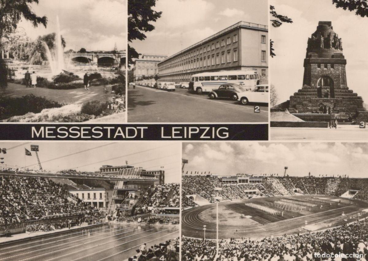 Postais: Germany Leipzig Multi View Clara Zetkin Park University Stadium Monument *YAZ032