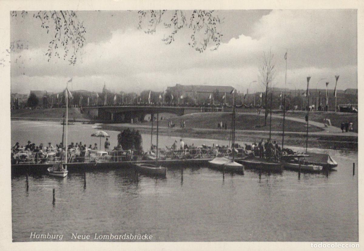 Postales: Germany Altona Neue Lombardsbr&uuml;cke Bridge Alster Lake Boats People *YAZ152